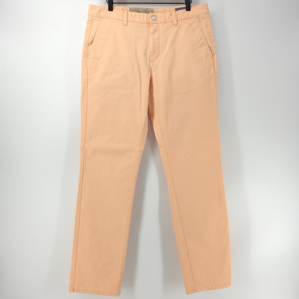 Bonobos Mens Chino Pants 33x32 Peach Slim Straight Stretch Cotton Casual